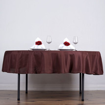 Chocolate Brown Round 70&quot;&quot; Polyester Tablecloth Wedding Catering Ceremony Home G - £12.77 GBP