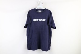 Vintage Nike Mens Large Faded Spell Out Block Letter Just Do It T-Shirt Blue - £39.65 GBP