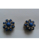 NWT blue stone white rhinestones gold-tone stud earrings Banana Republic - £18.85 GBP