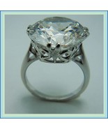 Oversize Diamond Cut Crystal Zircon Antique Silver Victorian Renaissance... - £60.09 GBP