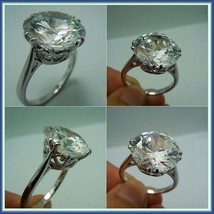 Oversize Diamond Cut Crystal Zircon Antique Silver Victorian Renaissance Ring image 2