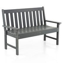 Garden Bench All-Weather HDPE 2-Person Outdoor Bench for Front Porch Backyard - £226.20 GBP