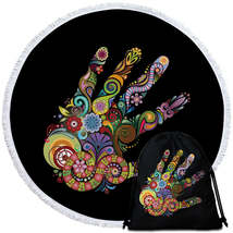 Artistic Multi Colored Hand Round Beach Towel - $14.90+