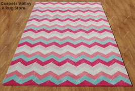 Chevron Magic Kids Hand-Tufted Wool Handmade Area Rug Carpet for Home Livingroom - £129.26 GBP+