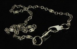 Vintage Costume Jewelry Silver Tone Metal Chain Link Belt 1970&#39;s Era 36&quot; Long - £19.39 GBP