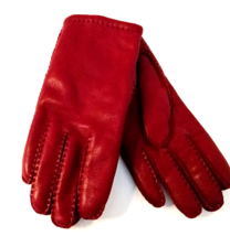 Grandoe Womens Red Burgundy Wrist Length Gloves Sz. Large New Without Tags - £34.30 GBP