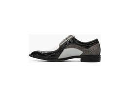 Stacy Adams Turano Bike Toe Oxford Croc Print Shoes Black Multi 25576-910 image 4