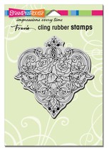 Stampendous Cling Rubber Stamp Heart Vines flowers entwined - £7.85 GBP