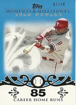 An item in the Sports Mem, Cards & Fan Shop category: 2008 Topps Moments & Milestones Blue Ryan Howard 30 Phillies 07/10 85 Career HR