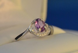 Sapphire Ring- 0.60 Ct. Intense Purple with accent stones- Ethically Ear... - £146.53 GBP