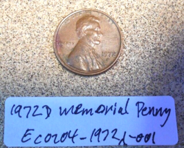 1972 D Lincoln Memorial Penny Rim Strike &amp; Grease Errors; Vintage Old Coin Money - £3.10 GBP