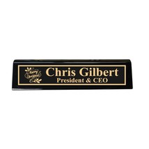 Desk Wedge Name Plate - PERSONALIZED - Merry Christmas - 11 Inches (Rose... - $43.11