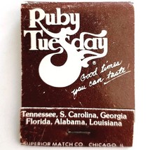 Ruby Tuesday Restaurant Vintage Matchbook Southern Food Matches Unstruck... - $19.99