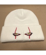 IT Pennywise Embroidered Knitted Cuffed Beanie Scary Clown Eyes Stephen ... - $315.56 MXN