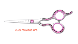 washi scissor pink diamond shear japanese 440c steel beauty salon equipm... - £156.33 GBP