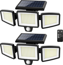 Solar Outdoor Lights Motion Sensor Waterproof 3 Heads 210 LED w/ Remote Control  - $65.44+