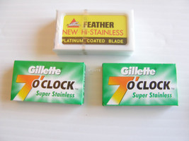 Feather &amp; Gillette 7 O&#39;CLOCK Sampler Double Edge Blades - £8.60 GBP