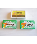 Feather &amp; Gillette 7 O&#39;CLOCK Sampler Double Edge Blades - £8.61 GBP