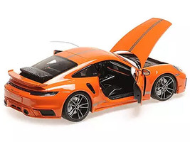 2021 Porsche 911 992 Turbo S Coupe Sport Design #20 Orange w Silver Stripes 1/18 - £193.15 GBP