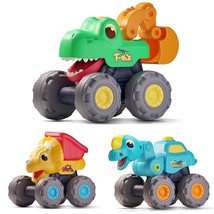 Toddler Dinosaur Monster Truck Toys, Baby Pull Back Toy Cars For 1 2 3 Year Old  - £32.41 GBP