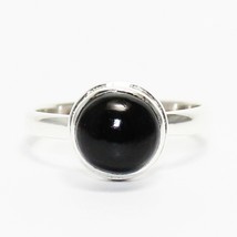 925 Sterling Silver Black Tourmaline Ring Birthstone Ring Handmade Jewelry - £27.64 GBP