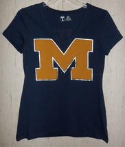New Womens Michigan Wolverines &quot;Win For Maize And Blue&quot; Novelty T-SHIRT Size L - £18.73 GBP