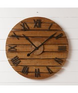 Rustic new Wood Slat Wall Clock with Distressed finish - 31 inch - $194.21 CAD