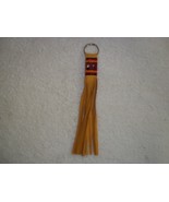 Native American Leather Key Chain Cut Glass Beads Gods Eye Turtle Fringe... - $54.69 CAD
