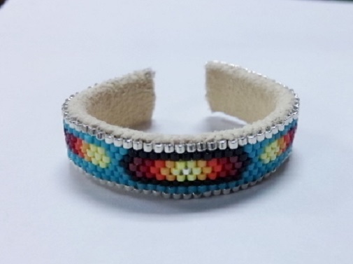 Native American Beaded Glass Handmade Baby Cuff Bracelet 4.5&quot; God&#39;s Eye ... - $29.99