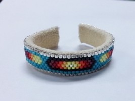Native American Beaded Glass Handmade Baby Cuff Bracelet 4.5&quot; God&#39;s Eye ... - £23.59 GBP