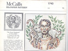 Lord The Good Shepherd cross stitch transfer pattern Mccalls 1742-design... - $10.00