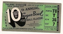 1944 Sugar Bowl Game ticket stub Georgia Tech Tulsa - £132.17 GBP