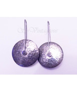 Retired Silpada Sterling Silver Modernist Hammered Disc Dangle Earrings,... - $1,761.03 MXN