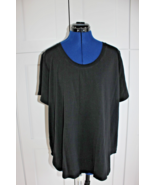 AVA &amp; VIV  T-Shirt Women's Size 1X Black Short Sleeve Crew Neck Cotton M... - $10.87