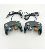 2 Genuine OEM Nintendo GameCube Wired Controllers in Black TESTED WORKING - £36.51 GBP