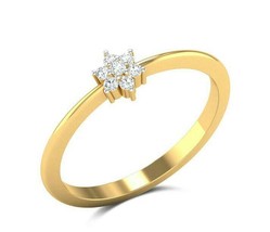 0.12 Ct Floral Natural Diamond 14k Solid Yellow Gold Engagement Wedding Bridal S - £319.73 GBP