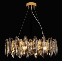 YIOSI round Crystal Chandelier, Ring K9 Modern Crystal Chandelier Light Fixture - £397.02 GBP