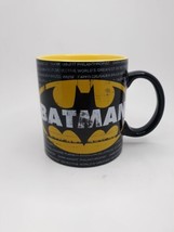 Batman Coffee Cup Oversized 20 oz Mug Black and Yellow BATMAN Logo - $15.83