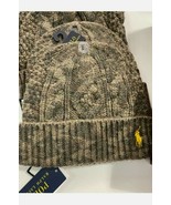 NWT Polo Ralph Lauren CAMOUFLAGE CABLE Knit Cap Beanie Hat - one size - £61.61 GBP