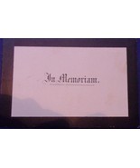 Vintage In Memoriam Card - $2.73 CAD