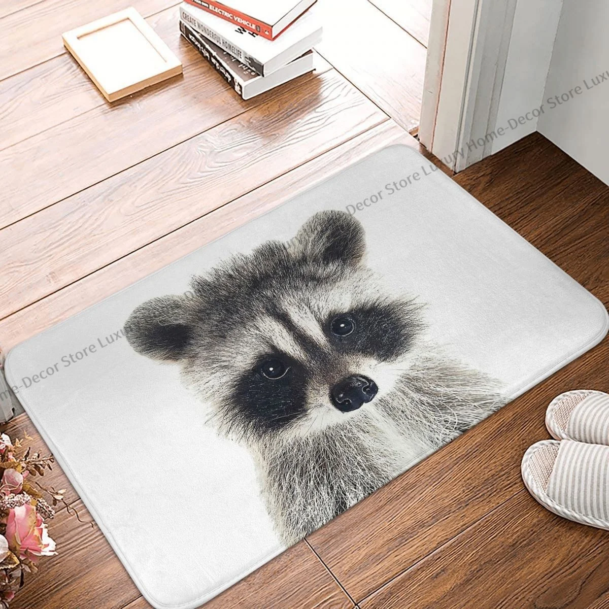 Bedroom Mat Baby Raccoon Doormat Kitchen Carpet Balcony Rug Home Decor - £12.98 GBP