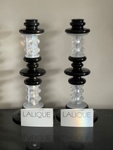 Lalique France Frosted Crystal and Black Delrin Thorns Candlestick Holde... - $3,960.00
