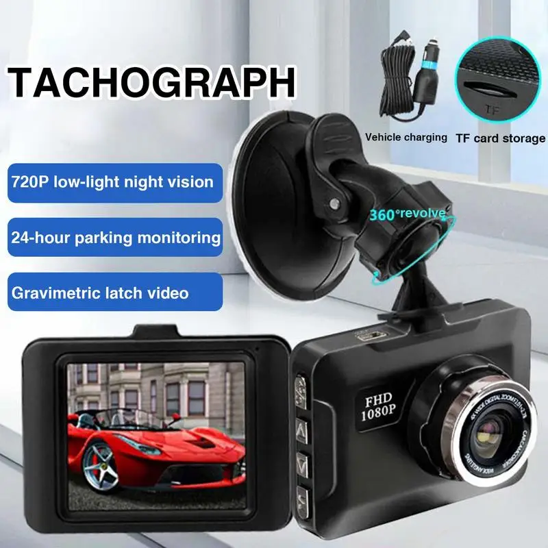 Zama Car Dash Cam 1080P Full HD Front and Rear Driving Recorder with G-Sensor - £17.86 GBP