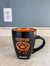 Coffee Texas 16 Fluid Ounce  Black and Orange Coffee Mug - £5.38 GBP