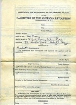 1928 Daughters of the American Revolution Application Form &amp; Acceptance ... - £95.30 GBP