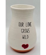“Our Love Grows Wild” Ceramic 6 in./12 oz. Off White Oval Vase With Red ... - $273.86 MXN