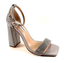 Steve Madden Tiaa Silver Rhinestone Square Open Toe Dress Sandal - $39.60