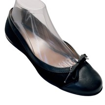 TALBOTS Women&#39;s Shoes Black Leather and Fabric Ballet Flats Size 8.5B - $22.49
