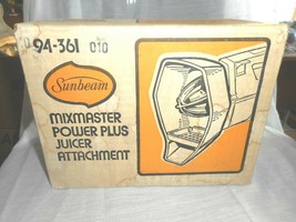 Sunbeam Mix-master Power Plus Mixer Juicer Attachment 94-361 New in Box - £14.85 GBP