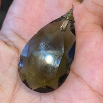 1.75” Deep Sage Green Teardrop Crystal Pendant - £15.48 GBP